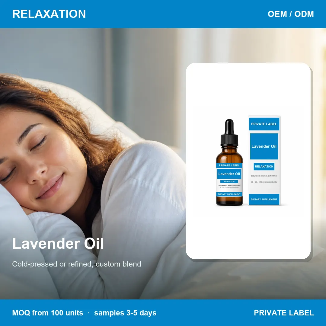 Lavender Oil — private-label supplement, lifestyle scene