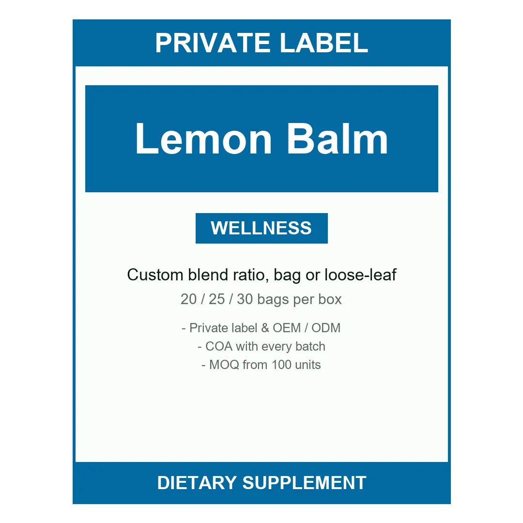 Lemon Balm Tea — label design detail