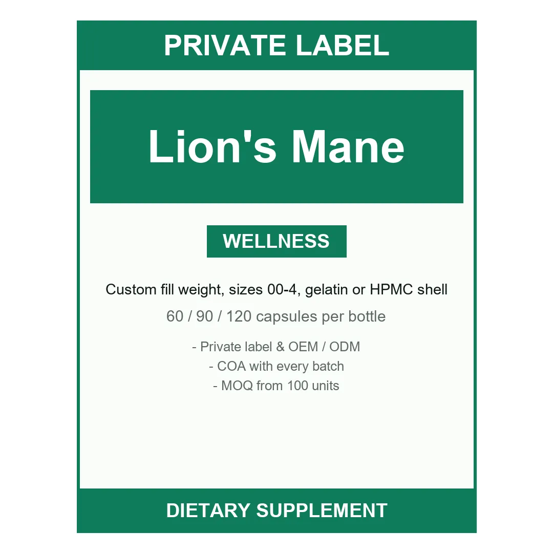 Lion's Mane Capsules — label design detail