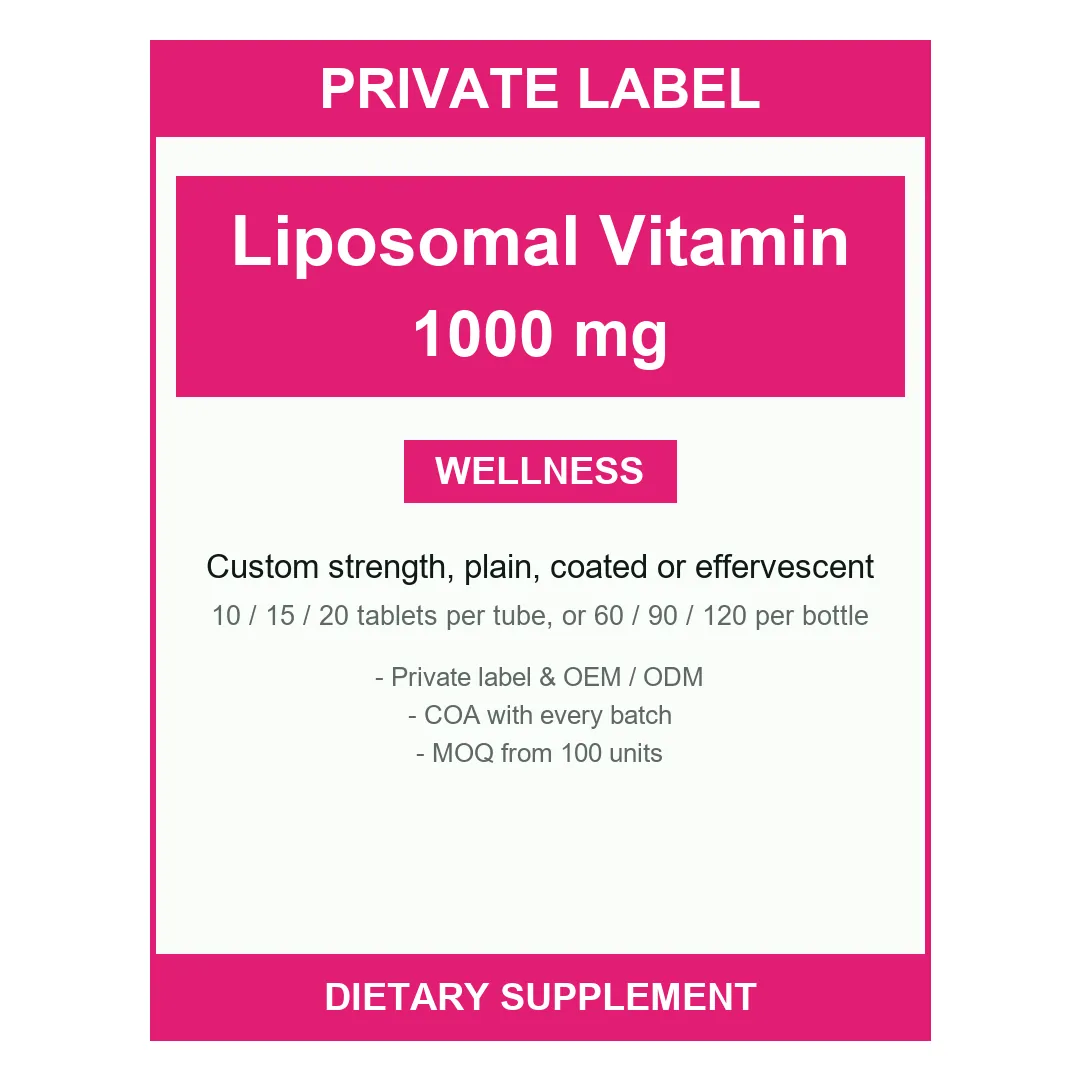 Liposomal Vitamin C Tablets 1000 mg — label design detail