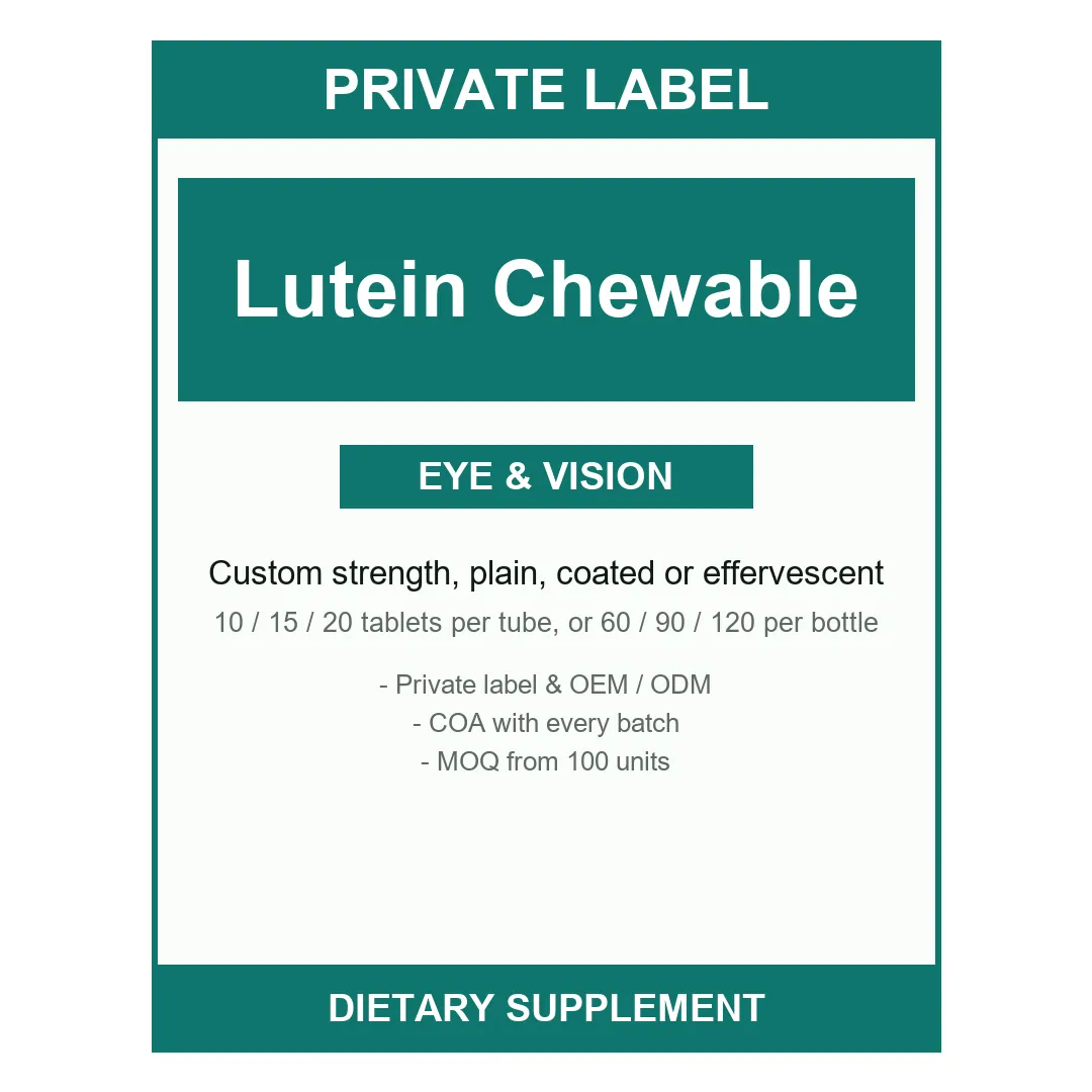 Lutein Chewable Tablets — label design detail