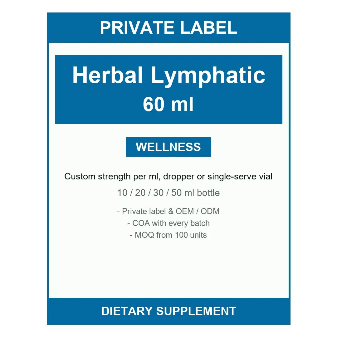 Herbal Lymphatic Support Oral Liquid 60 ml — label design detail