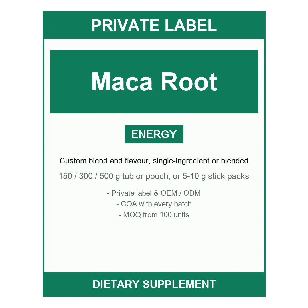 Maca Root Powder — label design detail