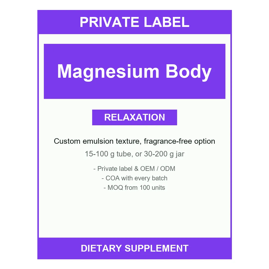 Magnesium Body Lotion — label design detail