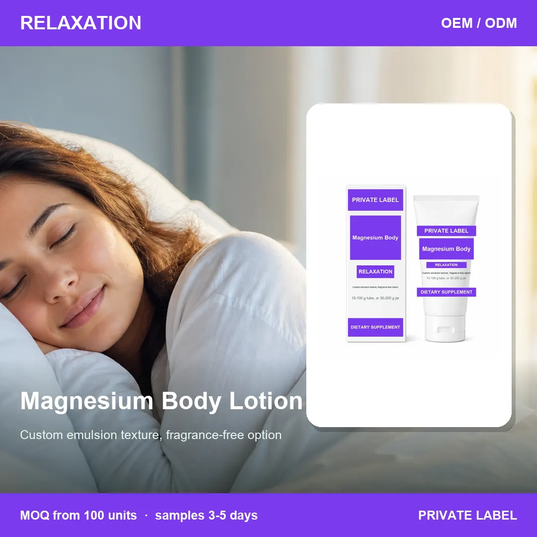 Magnesium Body Lotion — private-label supplement, lifestyle scene