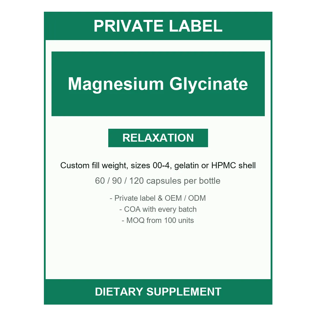 Magnesium Glycinate Capsules — label design detail
