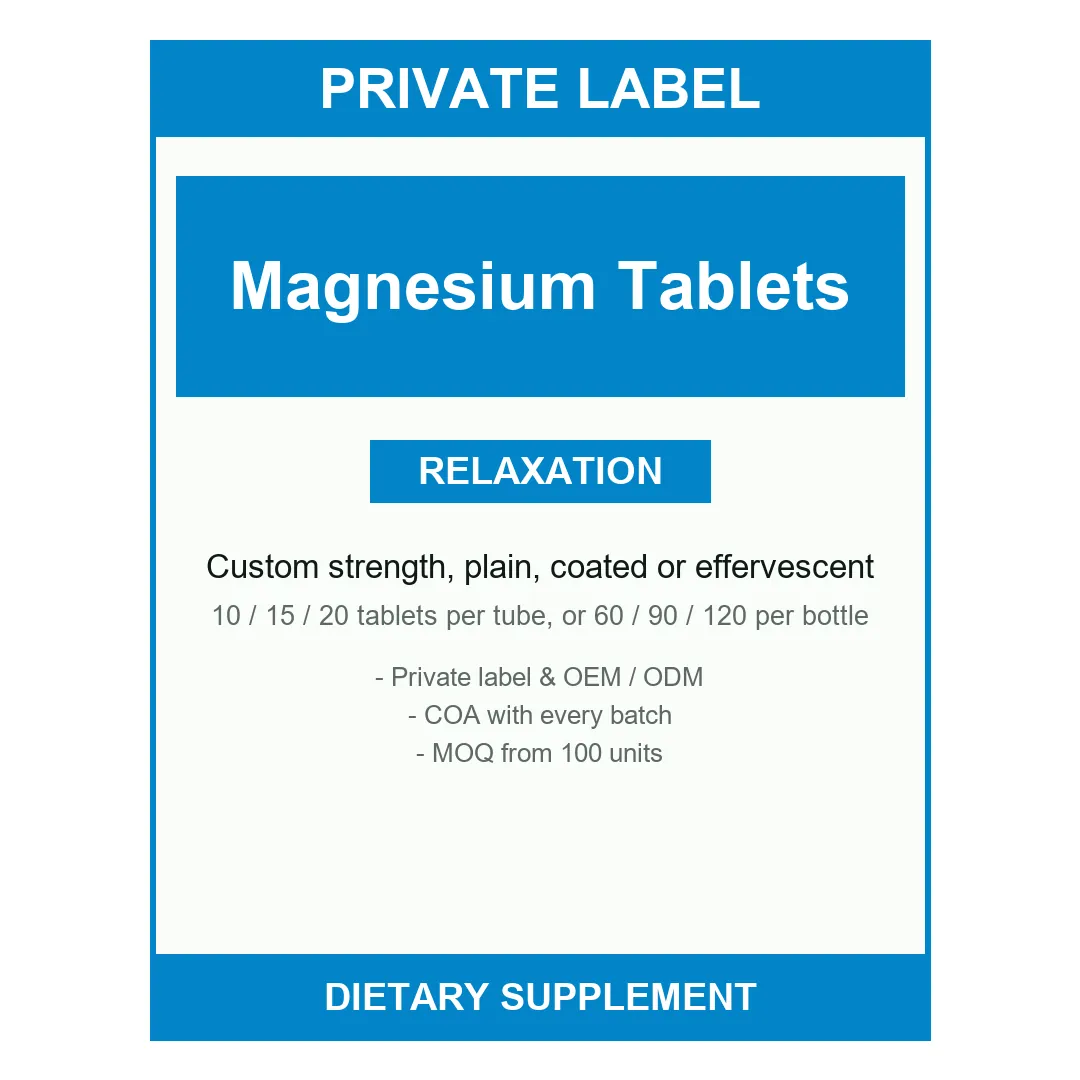 Magnesium Tablets — label design detail