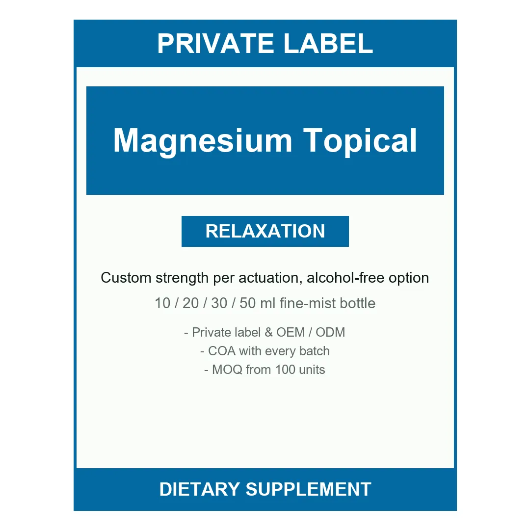 Magnesium Topical Spray — label design detail