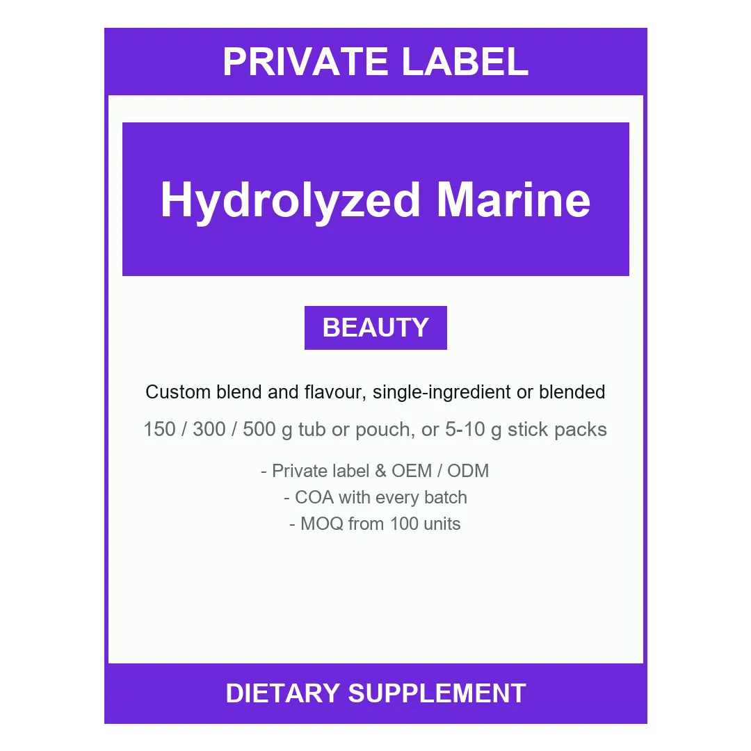 Hydrolyzed Marine Collagen Powder — label design detail