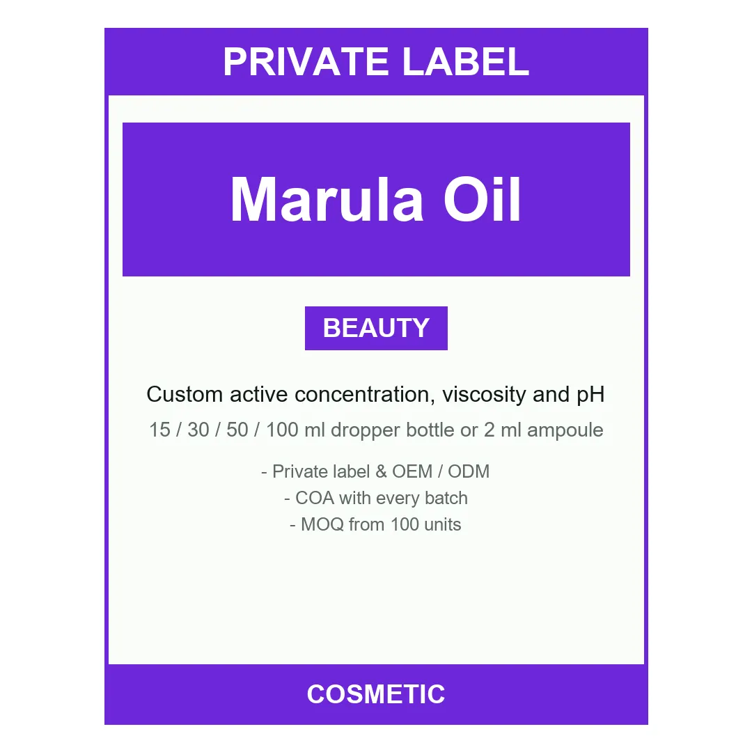 Marula Oil Serum — label design detail