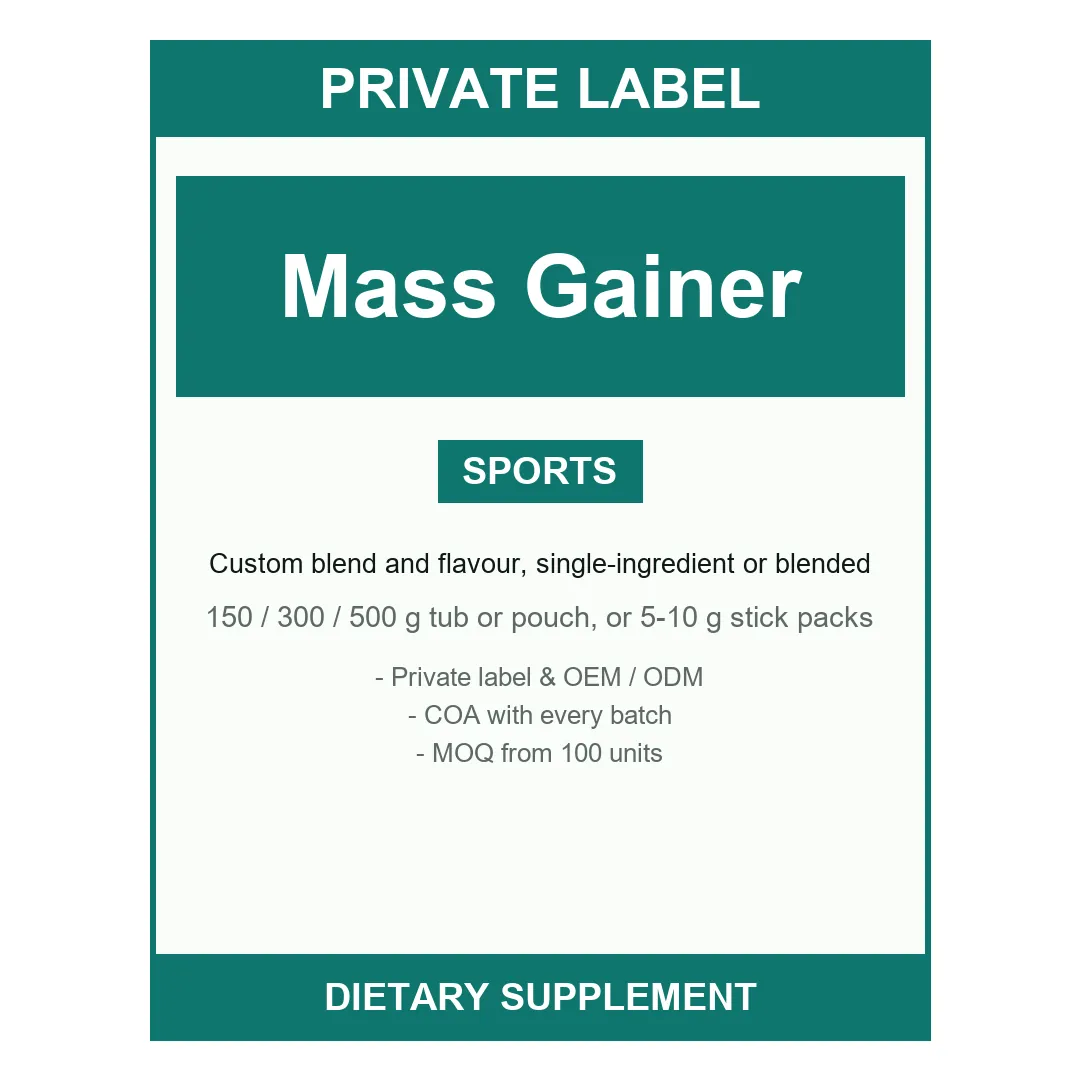 Mass Gainer Powder — label design detail