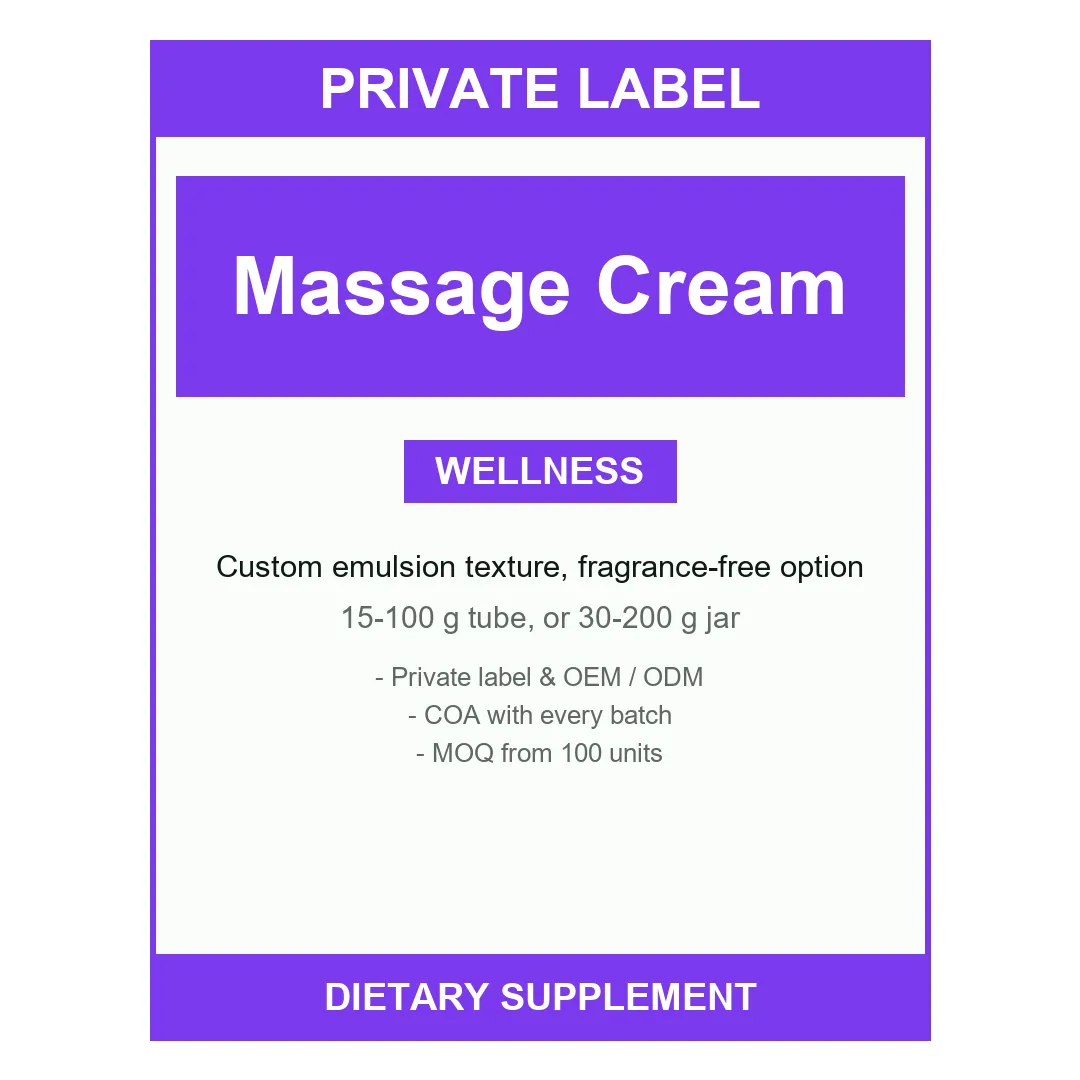 Massage Cream (Tube) — label design detail