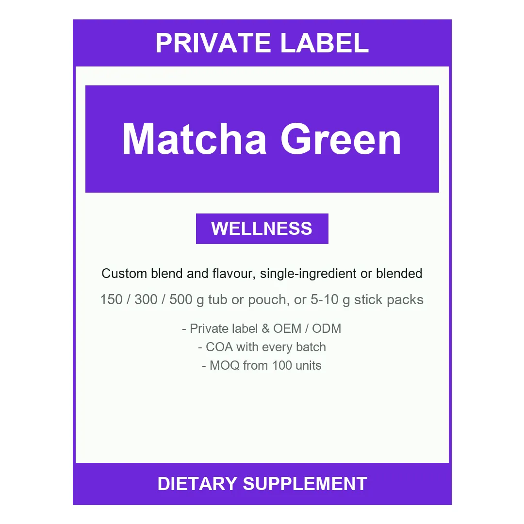 Matcha Green Tea Powder — label design detail