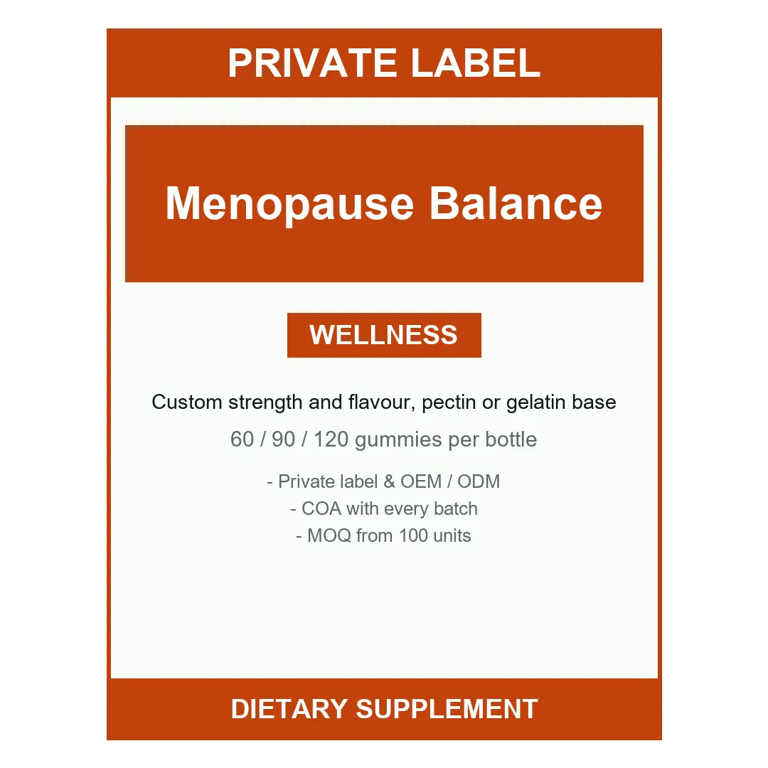 Menopause Balance Gummies — label design detail
