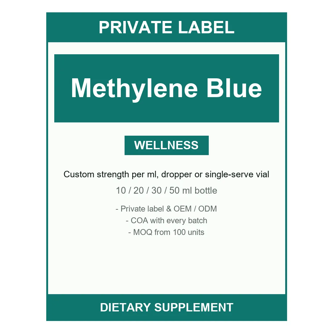 Methylene Blue Drops — label design detail