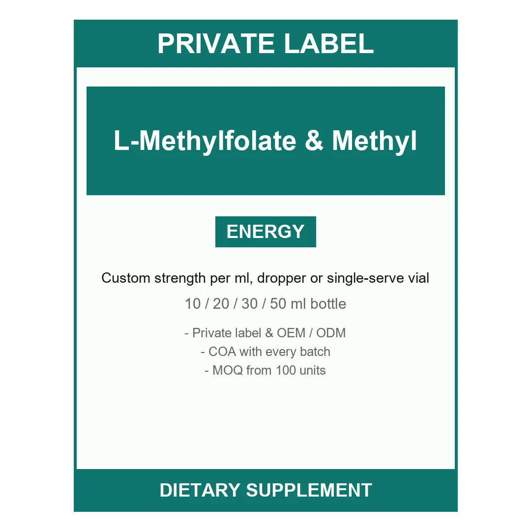 L-Methylfolate & Methyl B12 Liquid Drops — label design detail
