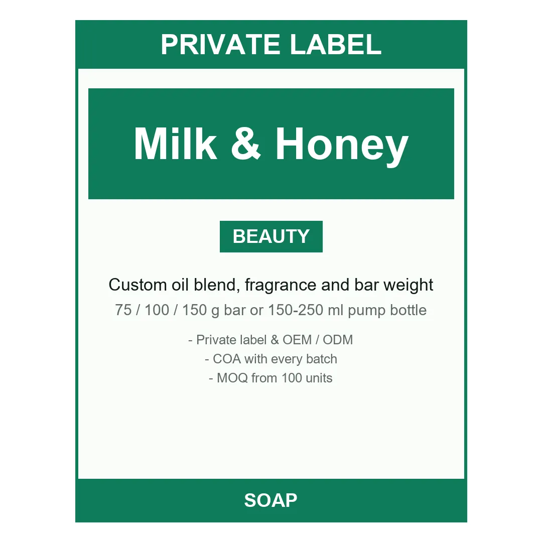 Milk & Honey Cleansing Bar — label design detail