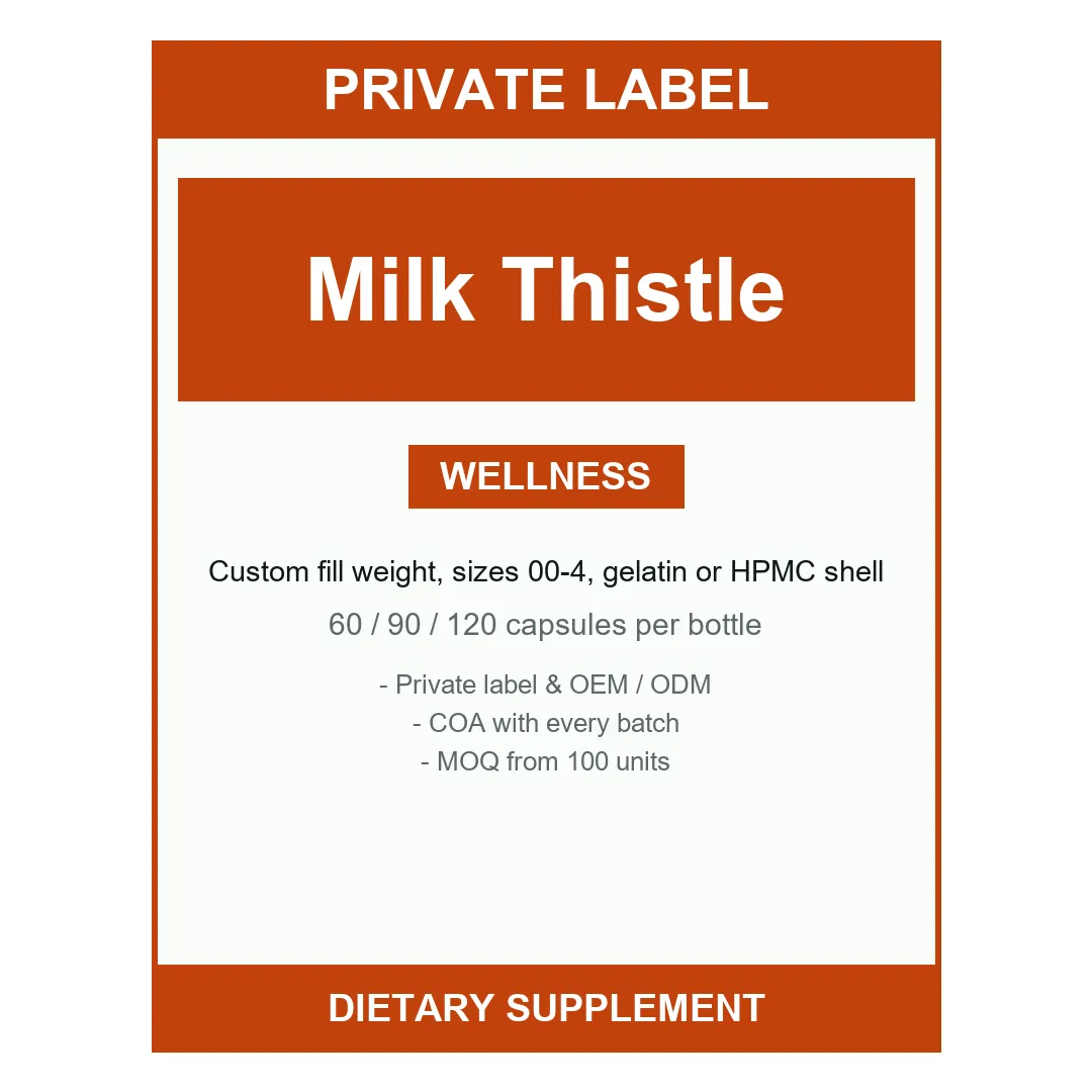 Milk Thistle Capsules — label design detail
