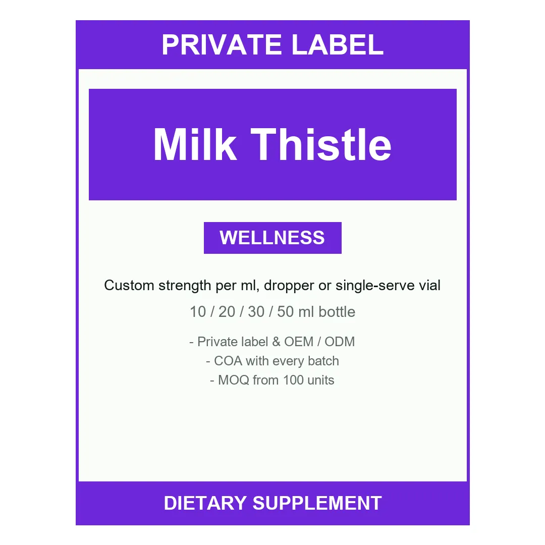 Milk Thistle Liquid Drops — label design detail