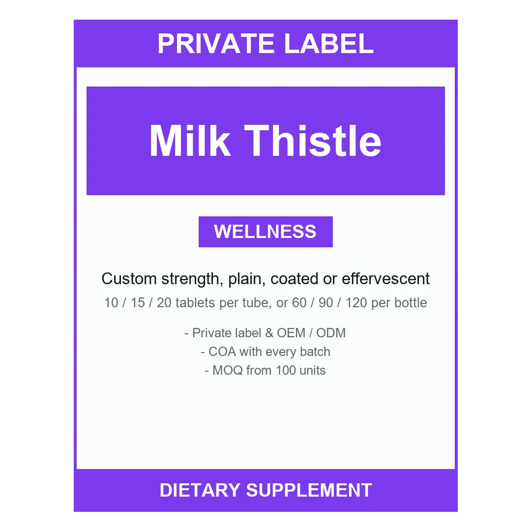 Milk Thistle Tablets — label design detail
