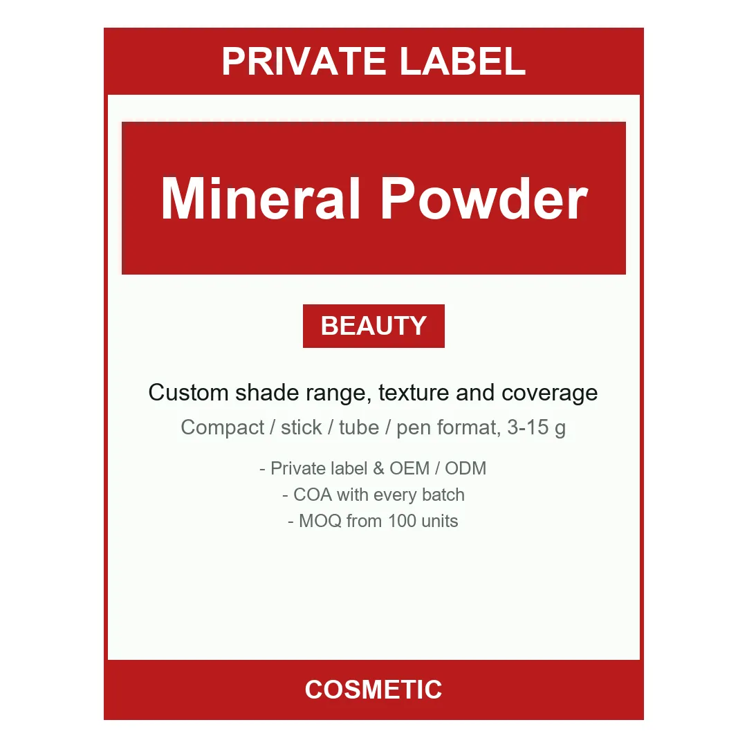 Mineral Powder Compact — label design detail