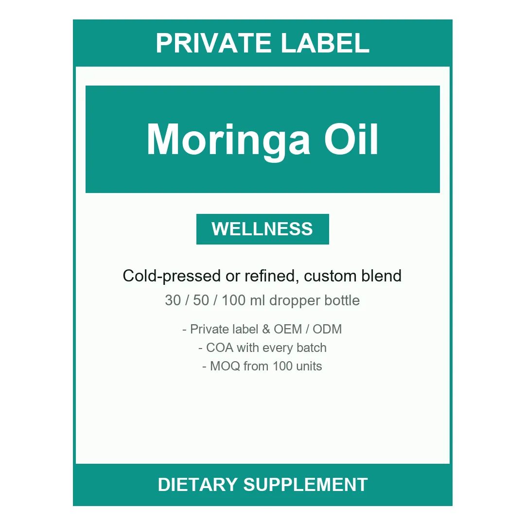Moringa Oil — label design detail