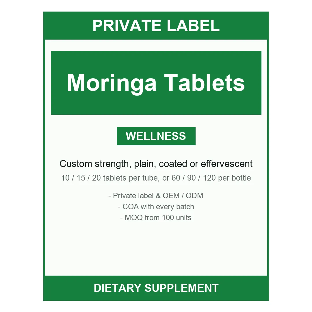 Moringa Tablets — label design detail