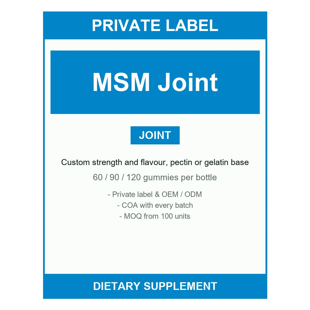 MSM Joint Gummies — label design detail