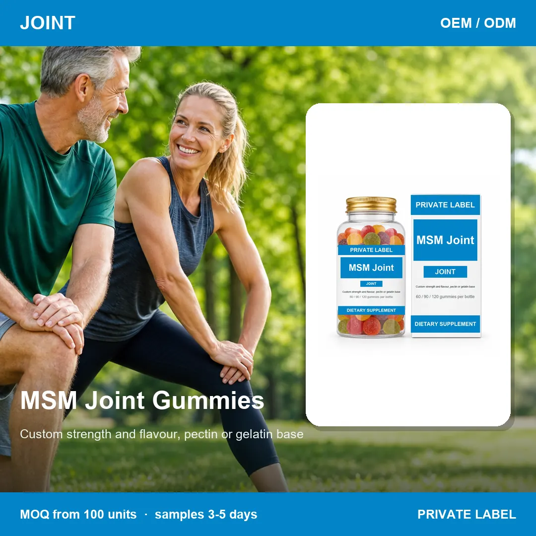 MSM Joint Gummies — private-label supplement, lifestyle scene