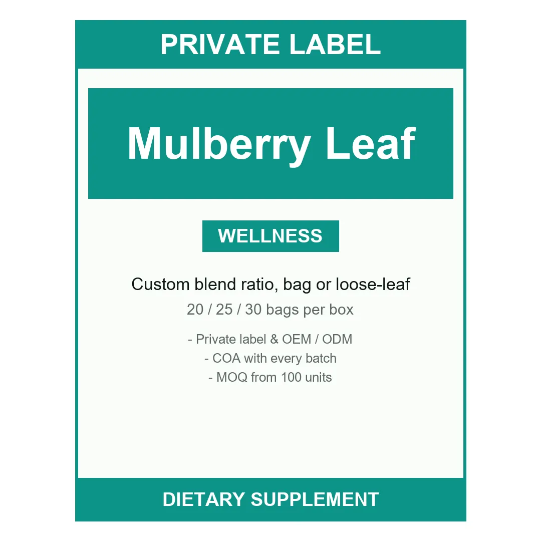 Mulberry Leaf Tea — label design detail