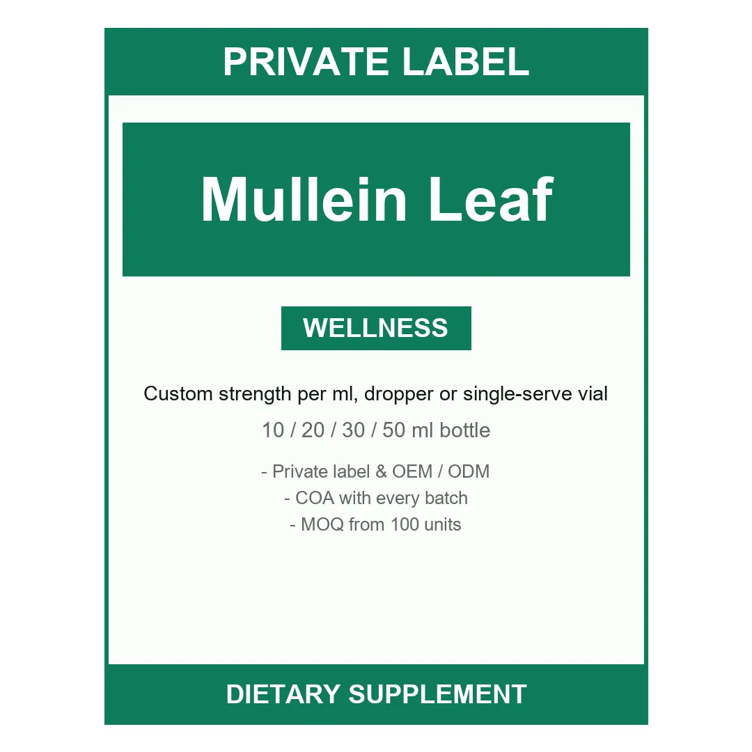 Mullein Leaf Liquid Drops — label design detail