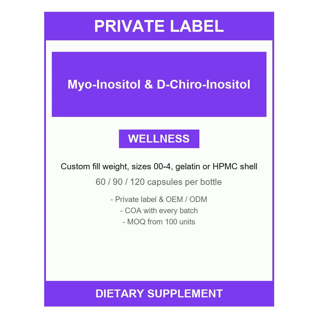Myo-Inositol & D-Chiro-Inositol Capsules — label design detail