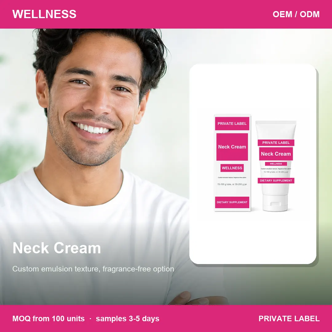 Neck Cream — private-label supplement, lifestyle scene