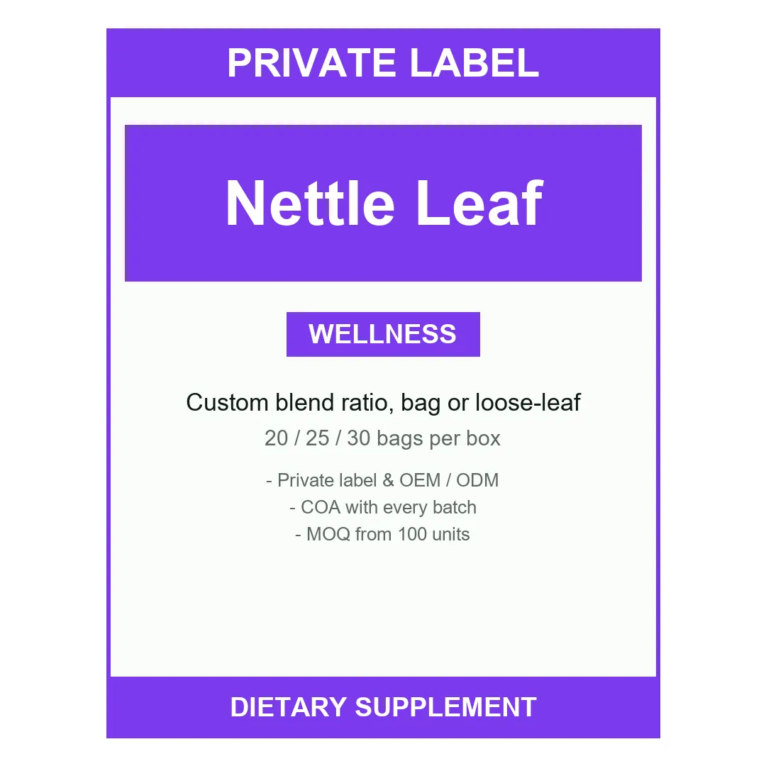 Nettle Leaf Tea — label design detail