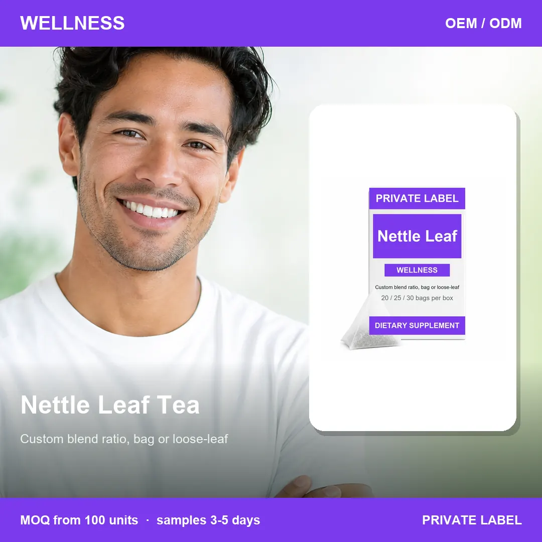 Nettle Leaf Tea — private-label supplement, lifestyle scene