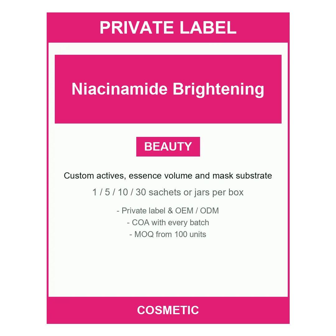 Niacinamide Brightening Sheet Mask — label design detail