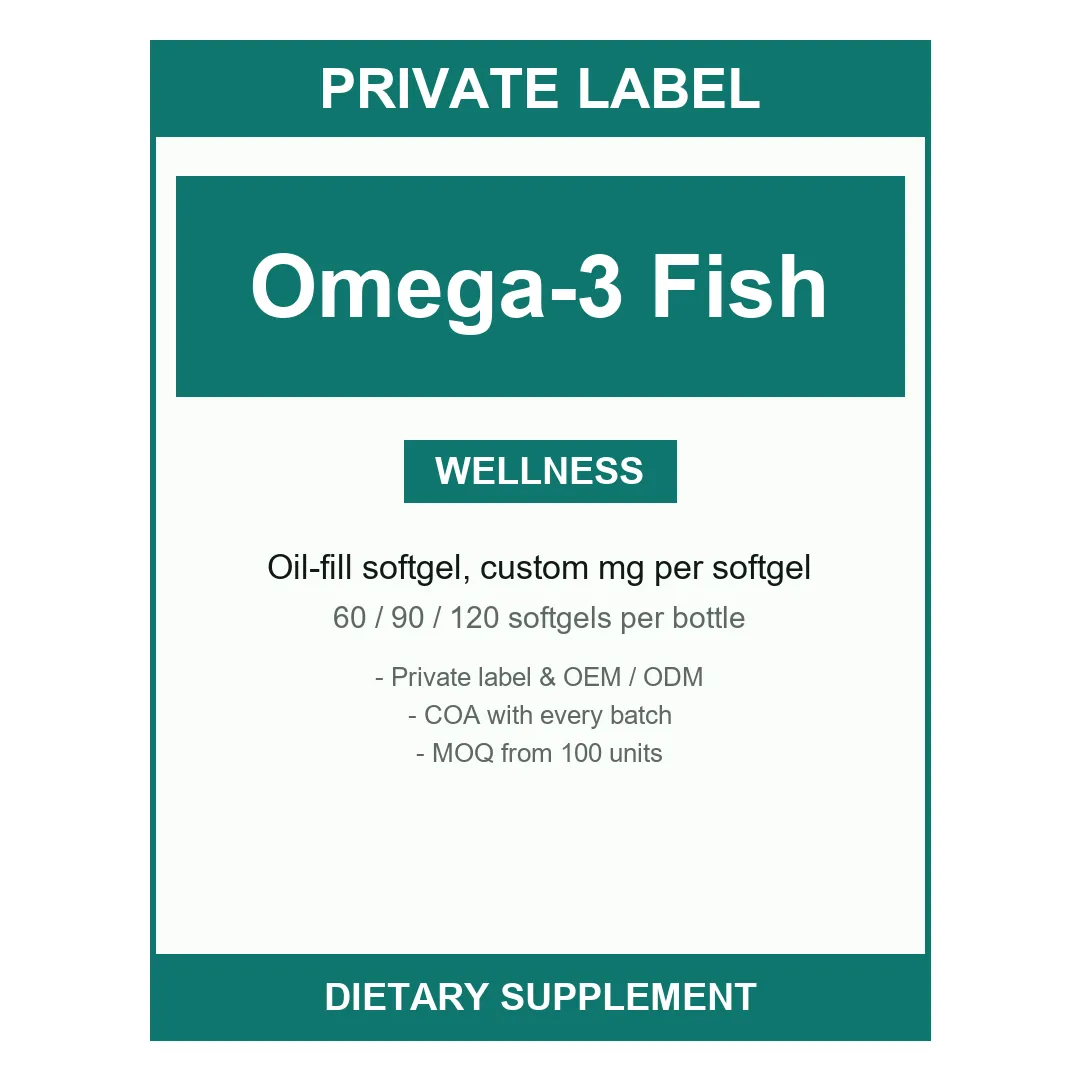 Omega-3 Fish Oil Softgels — label design detail