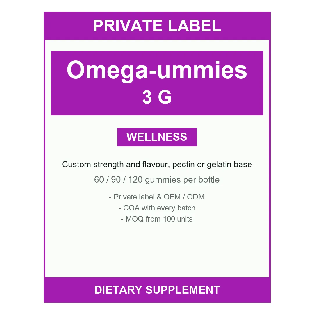 Omega-3 Gummies — label design detail