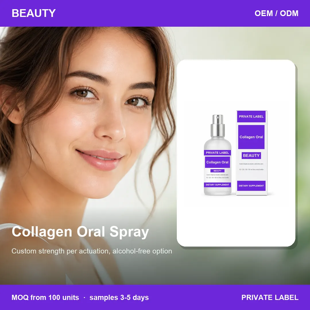 Collagen Oral Spray — private-label supplement, lifestyle scene