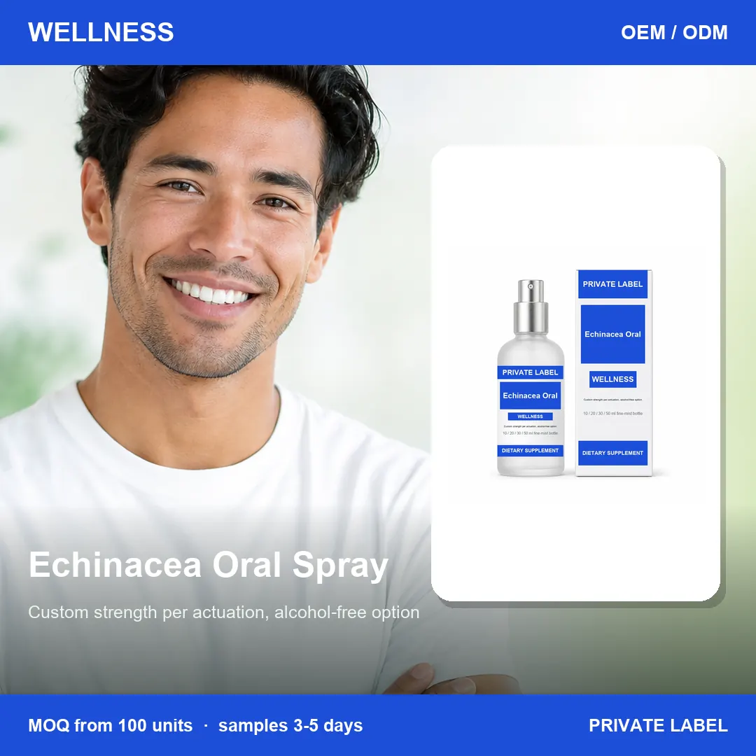 Echinacea Oral Spray — private-label supplement, lifestyle scene