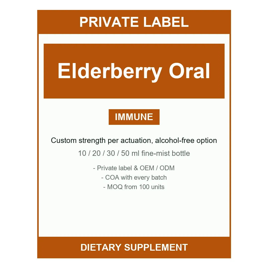 Elderberry Oral Spray — label design detail