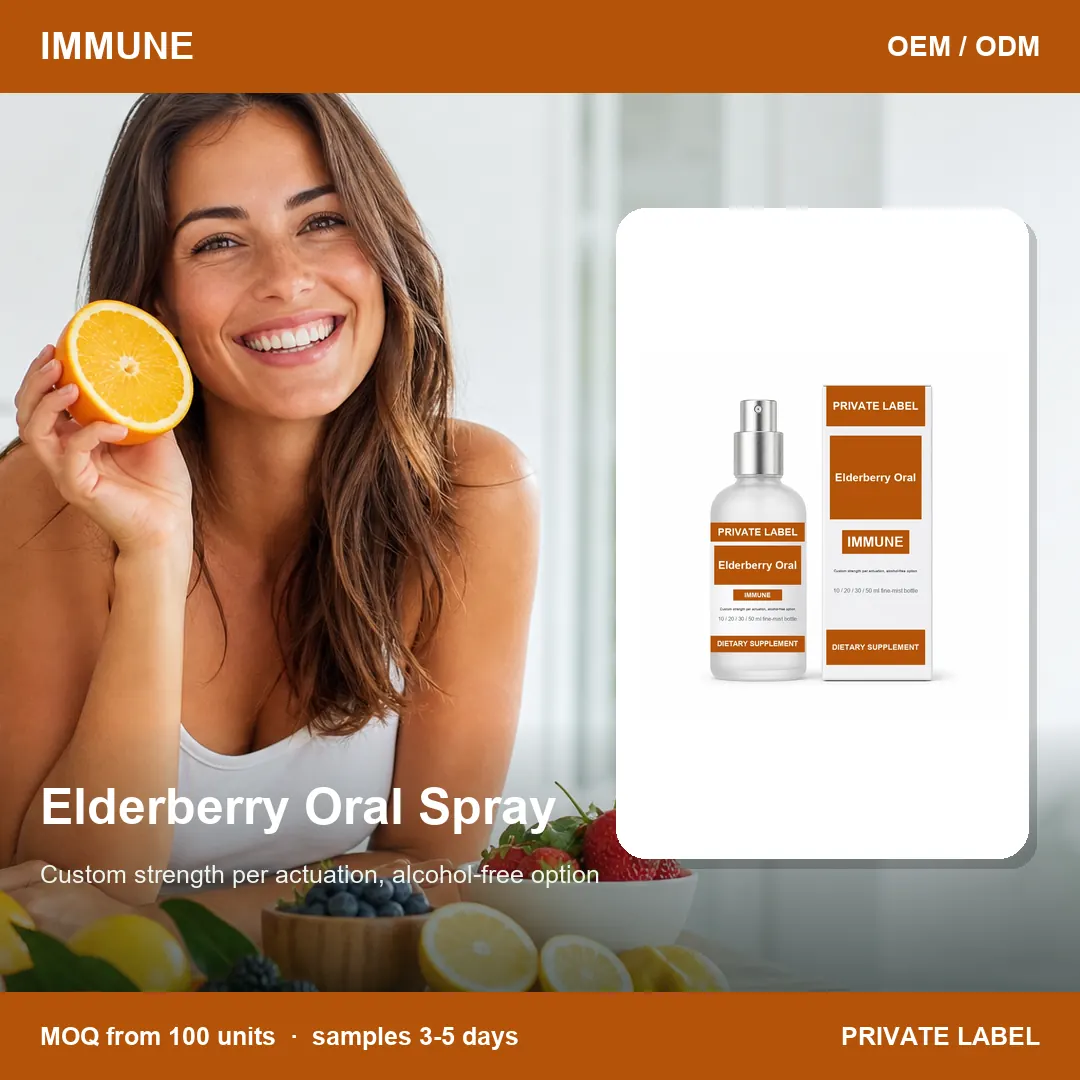 Elderberry Oral Spray — private-label supplement, lifestyle scene