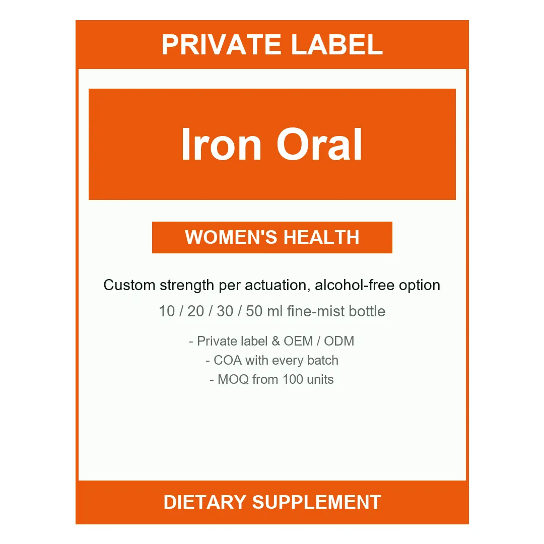 Iron Oral Spray — label design detail