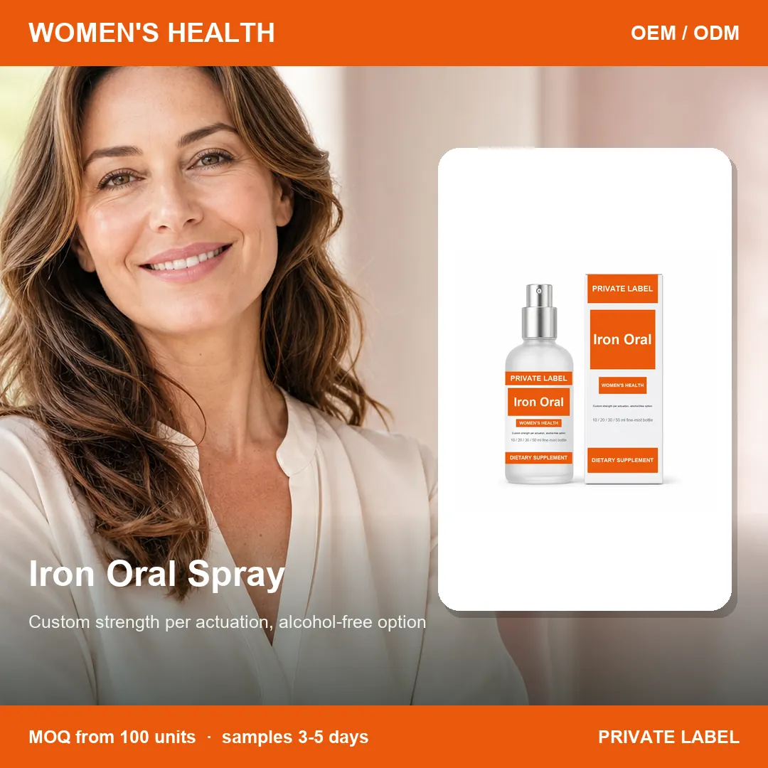 Iron Oral Spray — private-label supplement, lifestyle scene