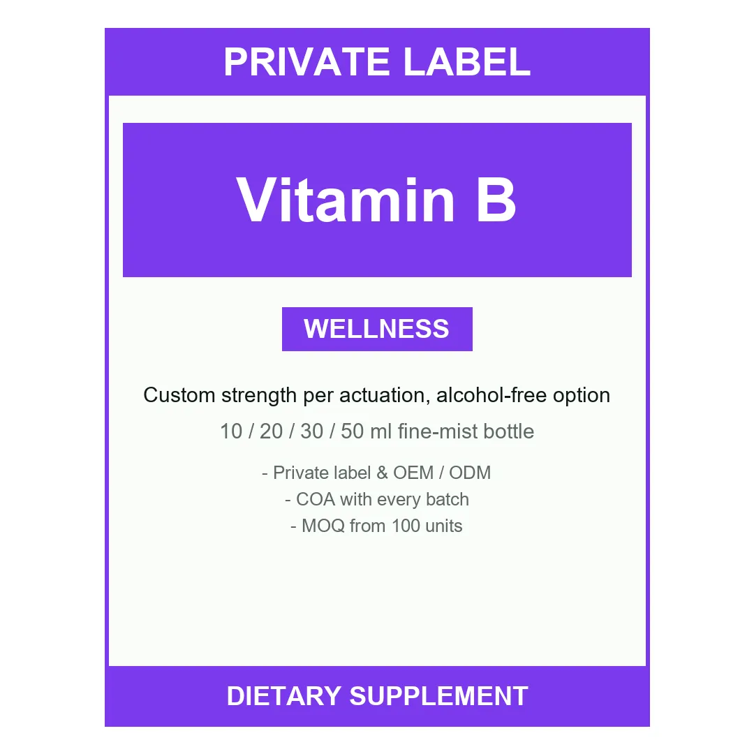 Vitamin B Complex Oral Spray — label design detail