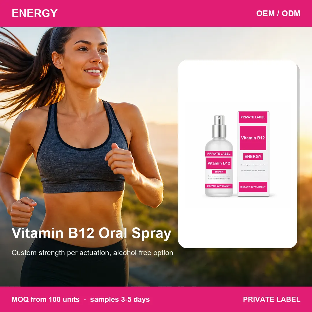 Vitamin B12 Oral Spray — private-label supplement, lifestyle scene
