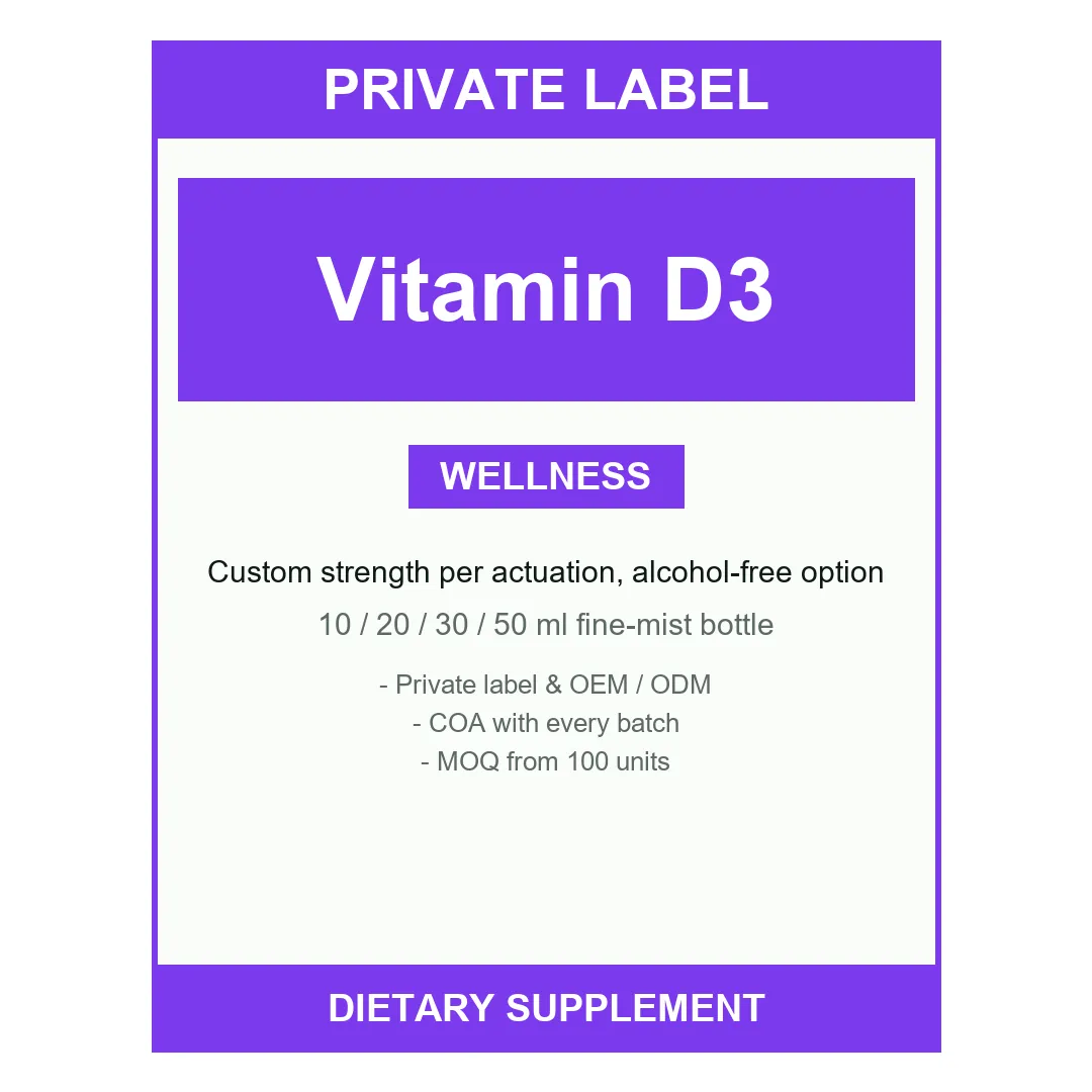 Vitamin D3 Oral Spray — label design detail