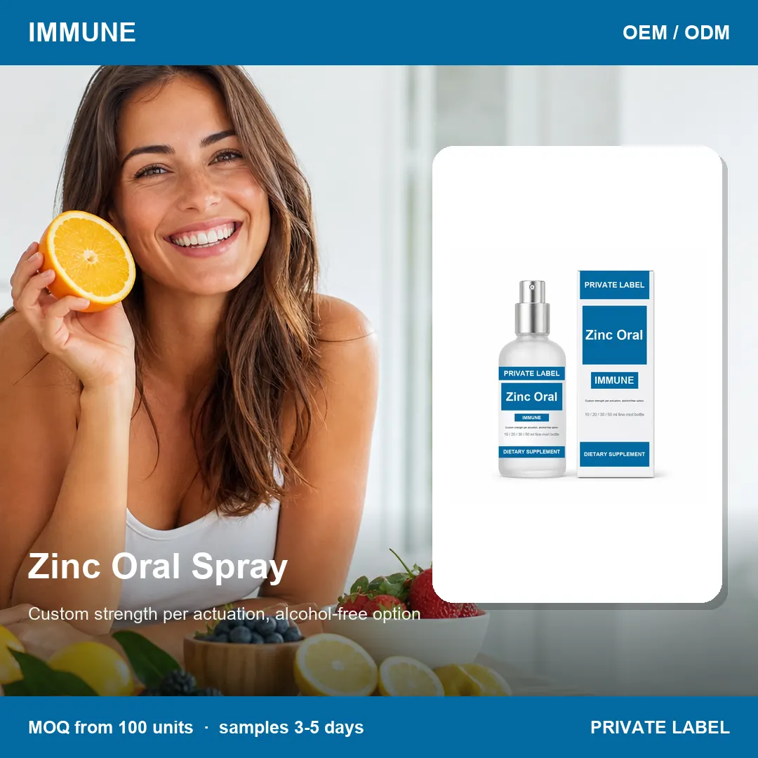 Zinc Oral Spray — private-label supplement, lifestyle scene