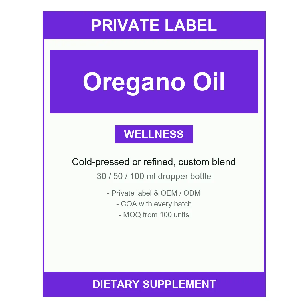 Oregano Oil — label design detail