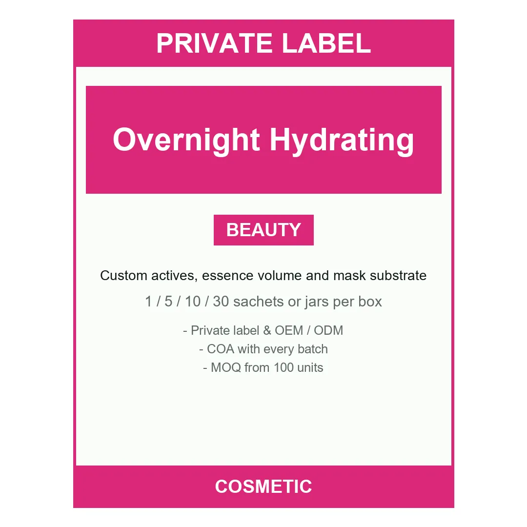 Overnight Hydrating Mask — label design detail